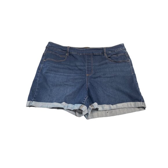 Time & Tru Womens Denim Shorts XL 16-18 Blue Jeans Stretch Comfort - Picture 1 of 5